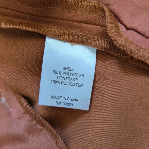 Tularosa High Waisted Front Zip Cropped Pants Rust Orange Brown M - Picture 7 of 10